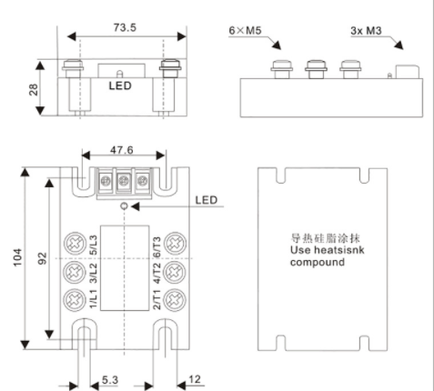 LDG三相電機正反轉固態繼電器SSRRR2A48D550